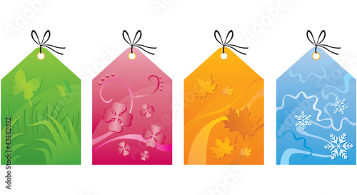 Labels with the seasons