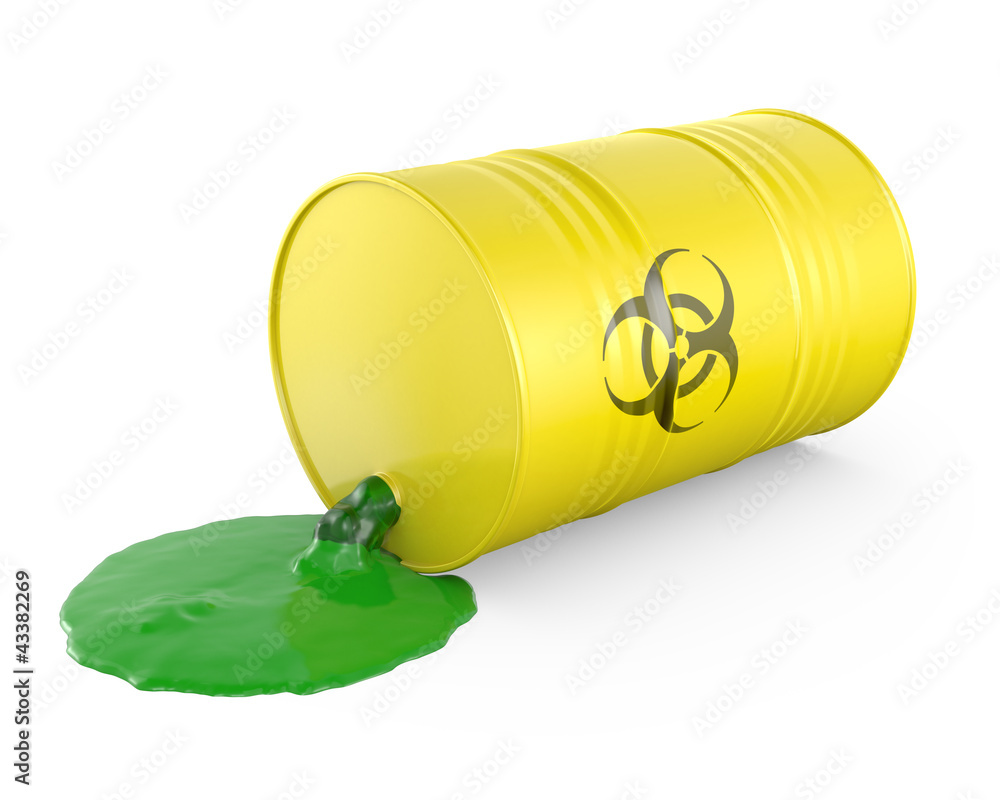 Toxic waste spilling from barrel Toxic waste spilling from barrel