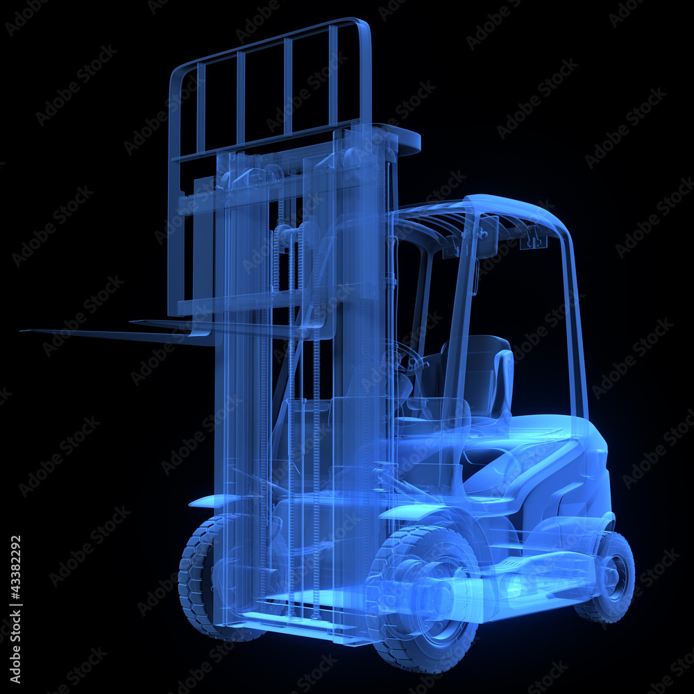 Fork lift truck, front view Stock Illustration | Adobe Stock