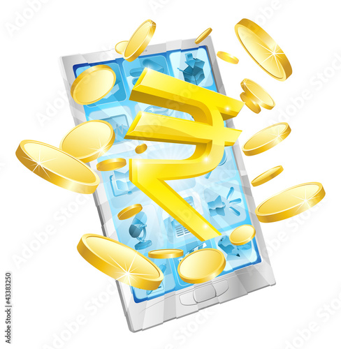 Rupee money phone concept
