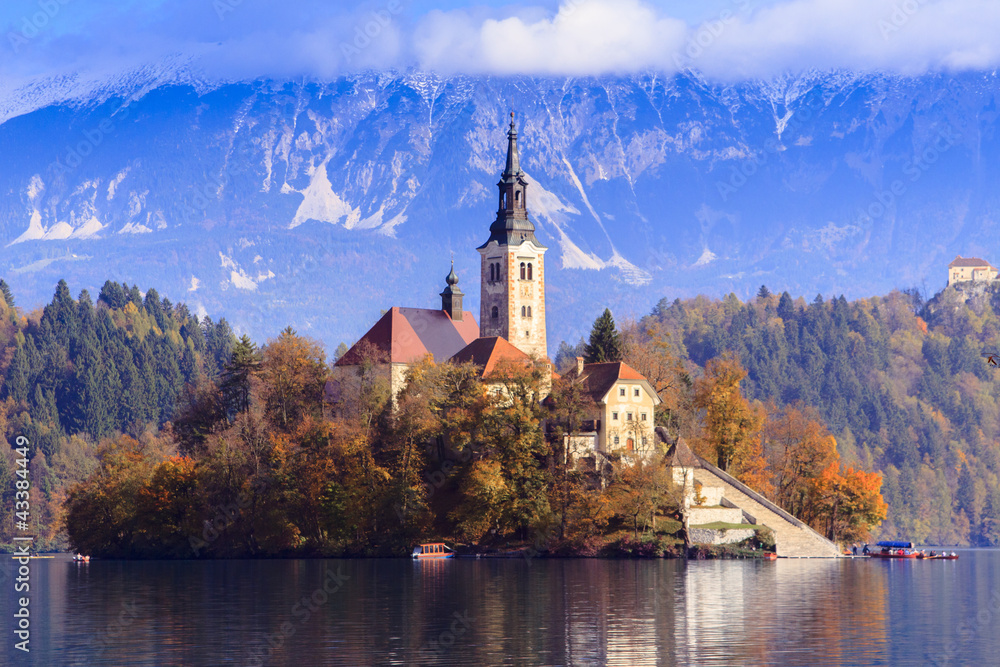 Obraz premium Bled with lake, Slovenia, Europe