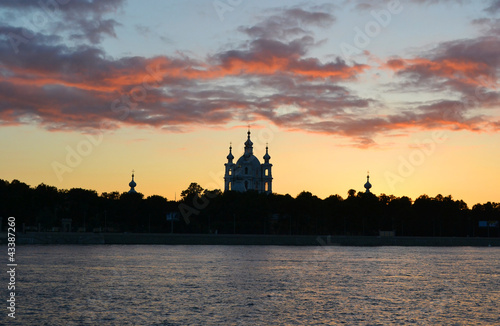 Neva river at sunset, St.Petersburg