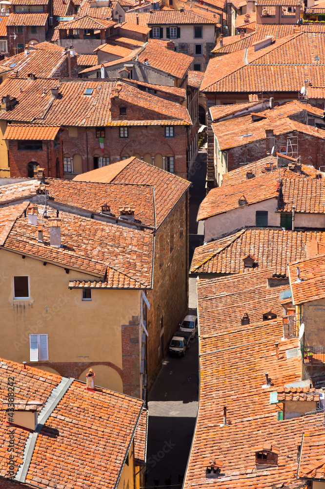 View over Lucca, Tuscany town
