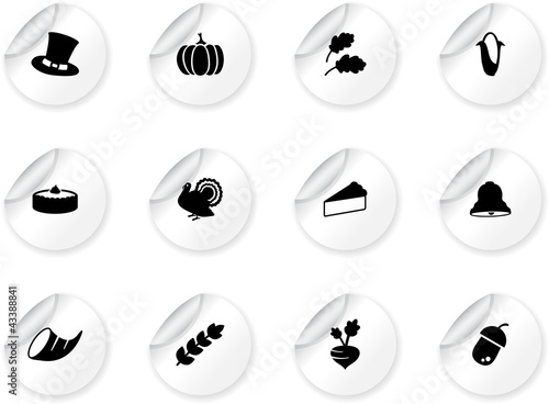 Stickers with thanksgiving icons