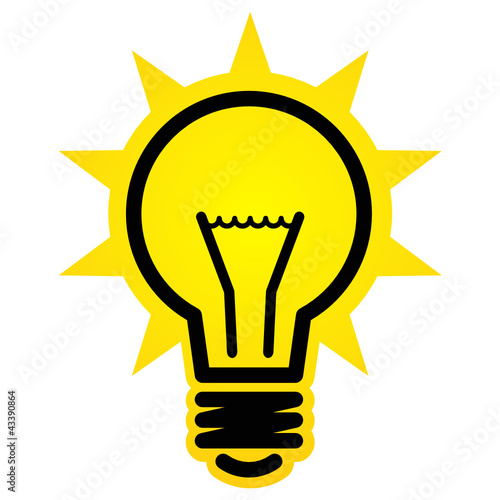 Shining light bulb icon