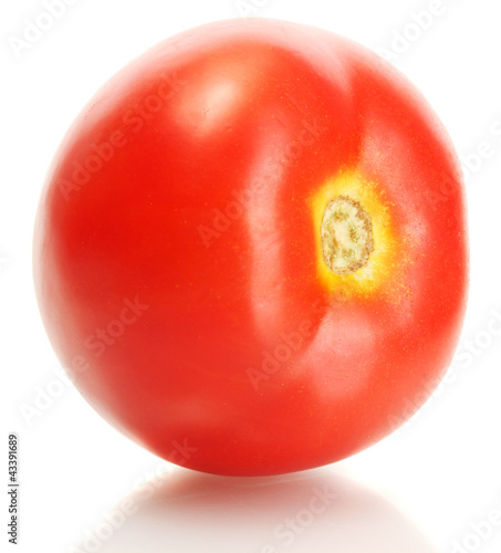 Ripe red tomato isolated on white
