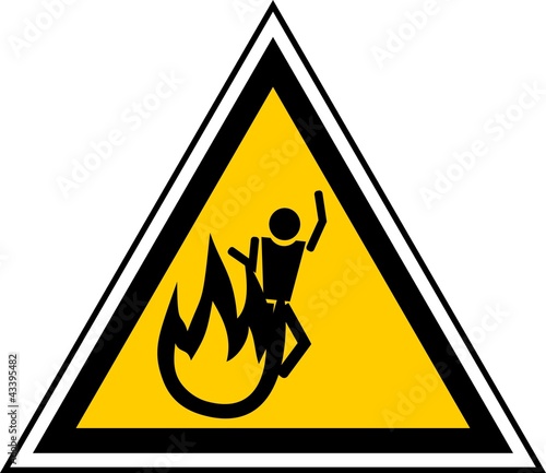 Danger fire sign photo