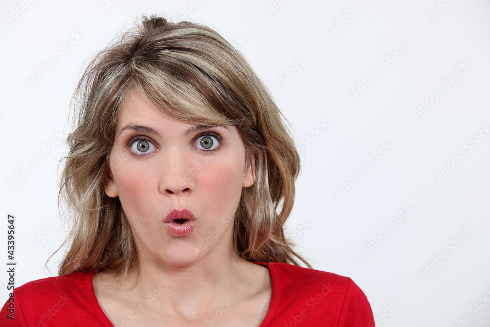 Portrait of open-mouthed woman Portrait of open-mouthed woman
