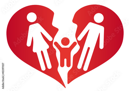 Symbol Familie Scheidung Herz