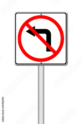 Free Download Road sign don't turn left - GFXLoad