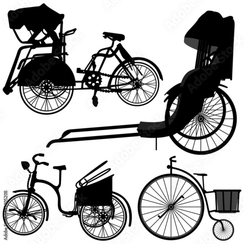 Bicycle Trishaw Transportation Vintage Antique Old Wheel