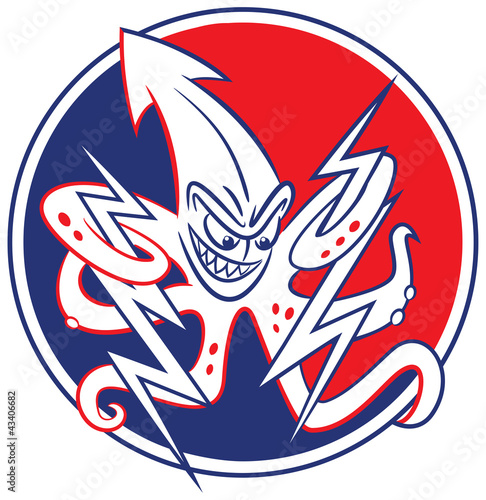Squid Hurling Lightening Bolts70511