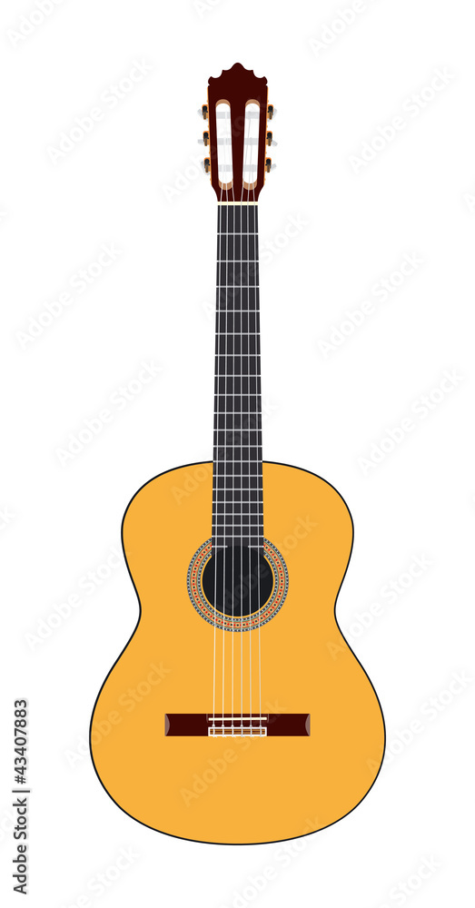 Acoustic guitar. Vector illustration.