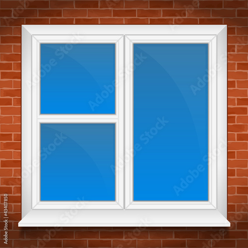 Window with sill in brick wall