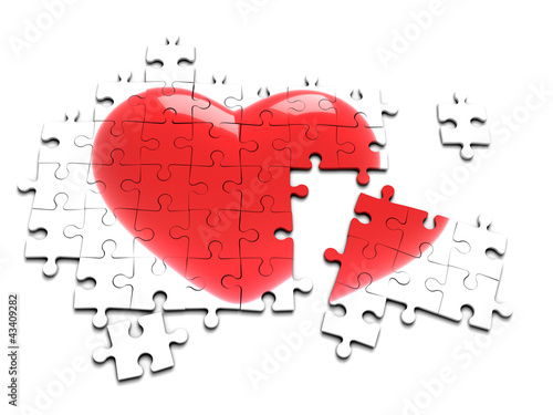 3d Jigsaw puzzle broken heart