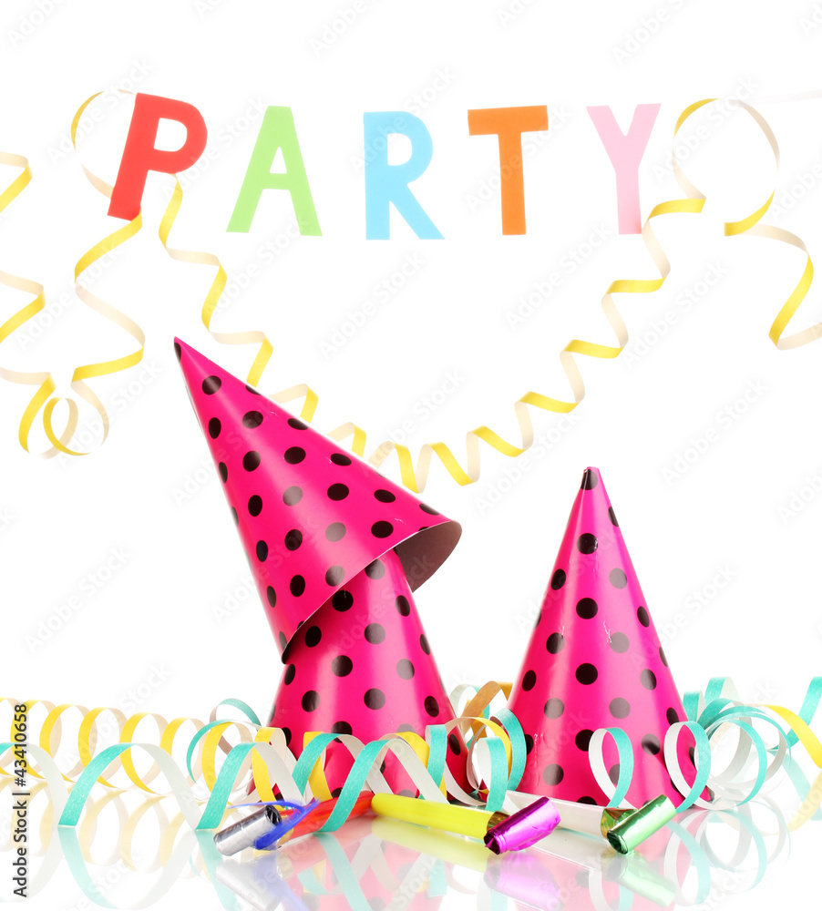 Party items isolated on white Party items isolated on white