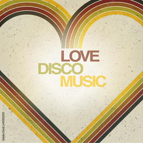 Retro disco party flyer design template. Vector, EPS10