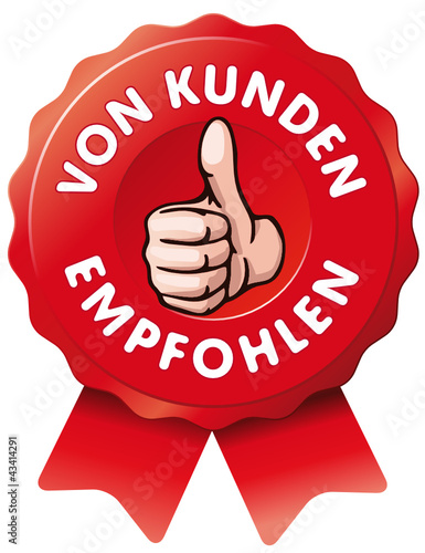Siegel Rot von Kunden empfohlen