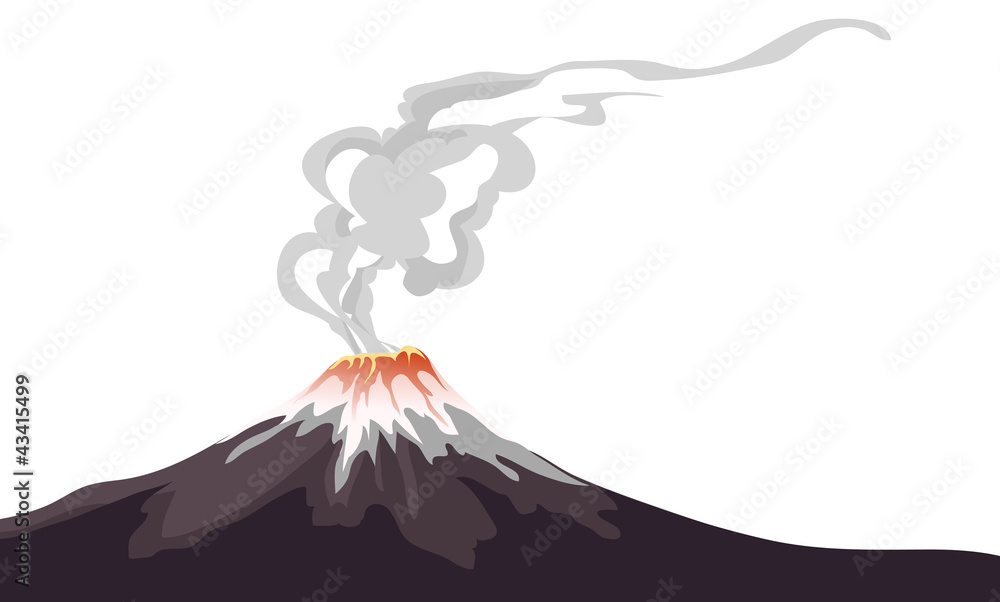 A Vector illustration of an erupting Volcano