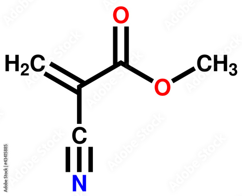 Methyl cyanoacrylate, an instant glue. Structural formula