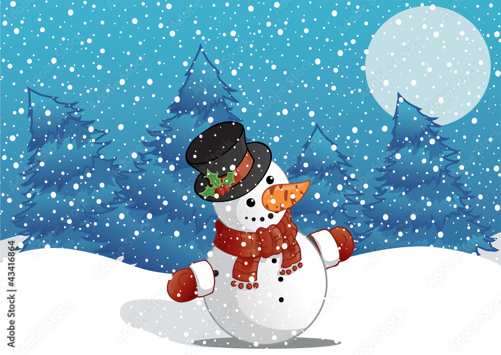 Snowman with the black cylinder Snowman with the black cylinder