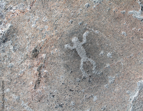 Rock paintings  petroglyphs  of Zalavruga. White Shaman