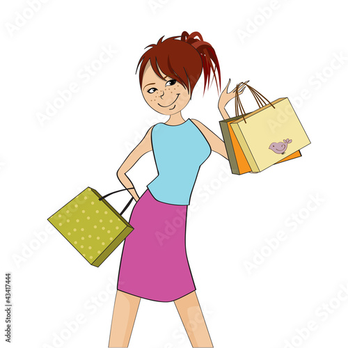 pretty girl at shopping