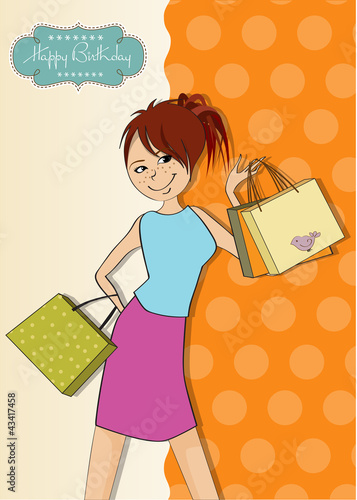 pretty girl at shopping
