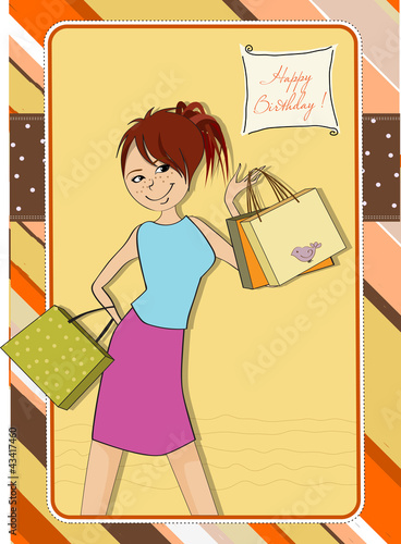 pretty girl at shopping