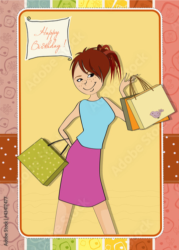 pretty girl at shopping