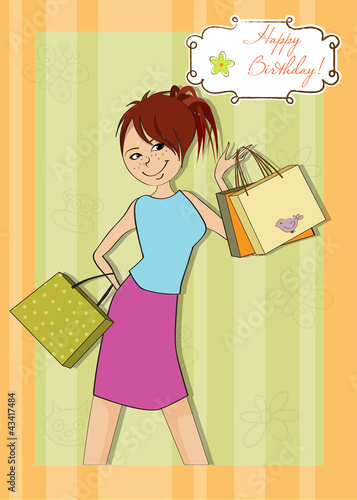 pretty girl at shopping