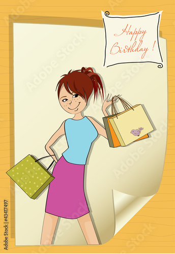 pretty girl at shopping