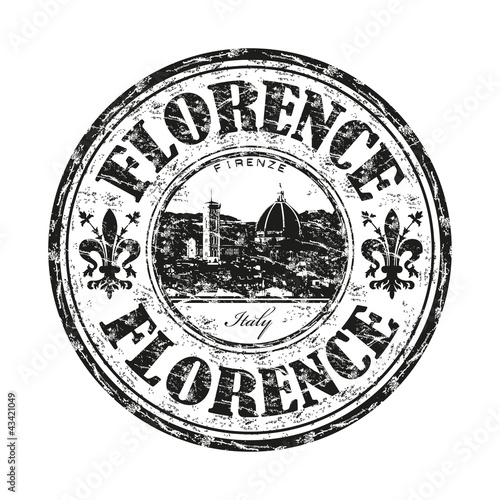 Florence grunge rubber stamp
