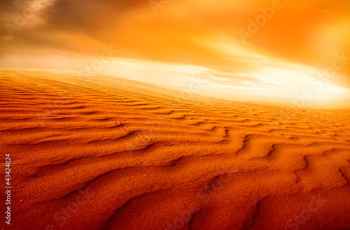 Fotografia, Obraz desert landscape,sunset