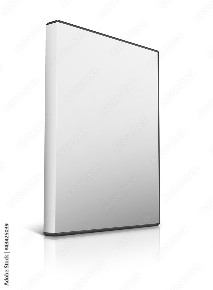 Box for DVD with a disk on white background. Box for DVD with a disk on white background.