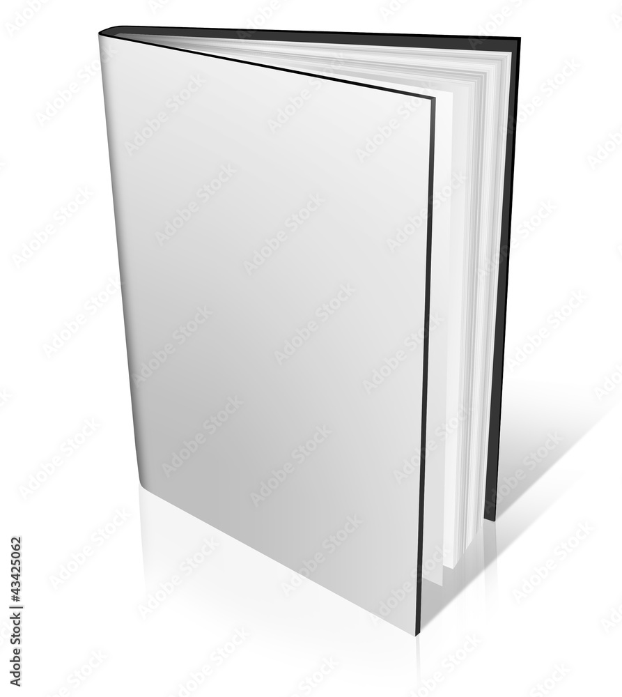 Blank book with white cover on white background Blank book with white cover on white background