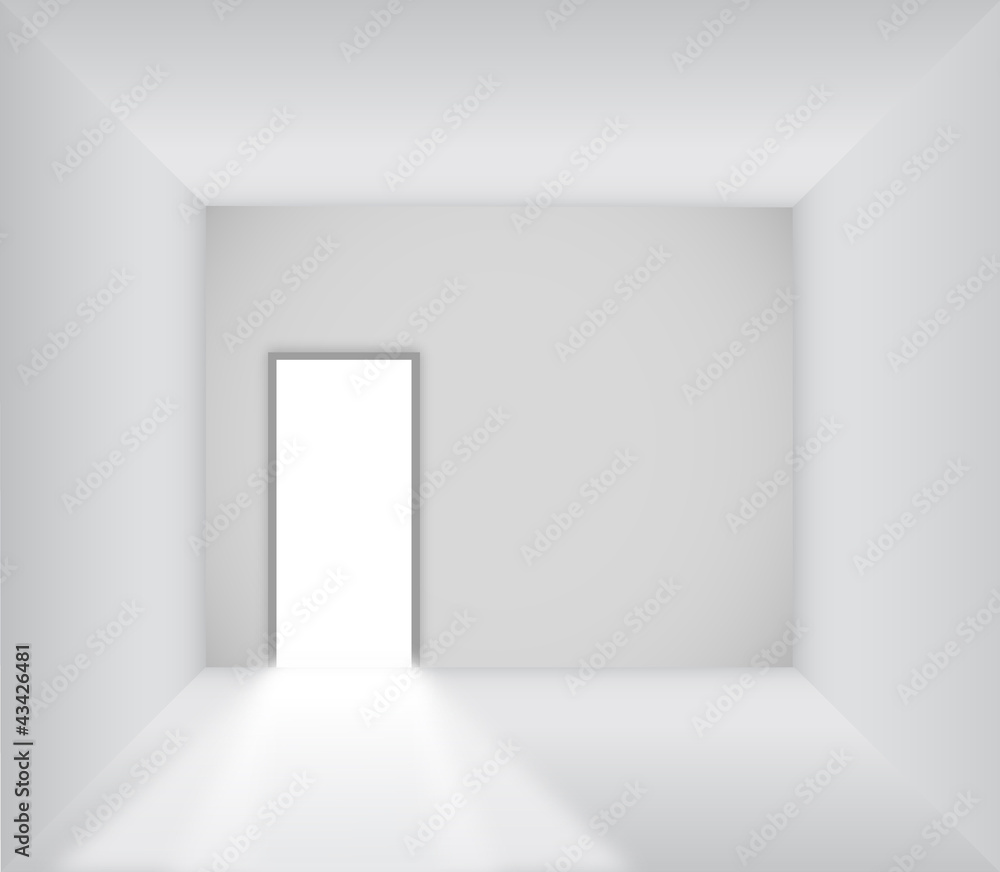 Blank room with opened door Blank room with opened door