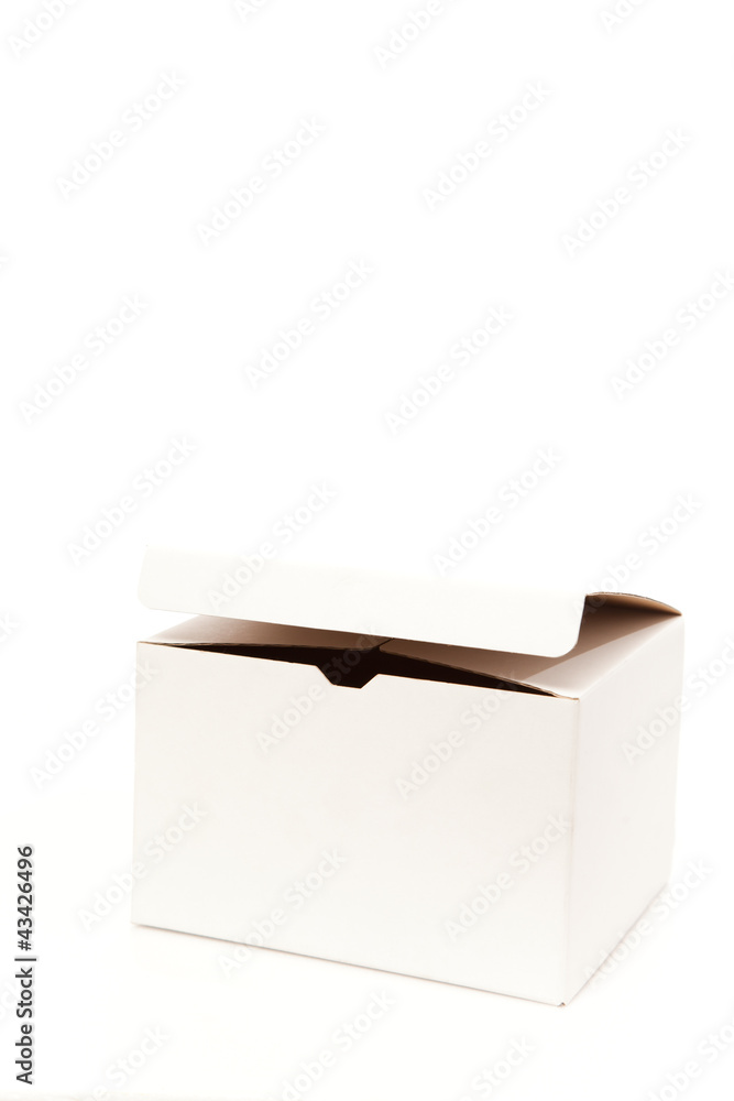 White box opening on white isolated White box opening on white isolated