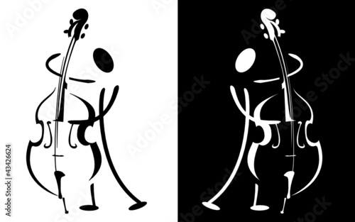 Contour of the musician playing on the instrument