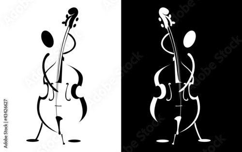 Contour of the musician playing on the instrument