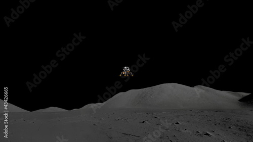 Apollo 11 lunar lander landing on the moon. photo
