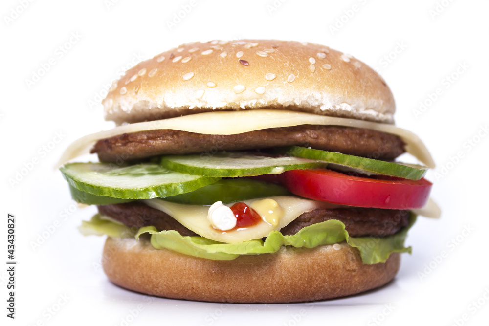 Podwójny burger z serem i warzywami