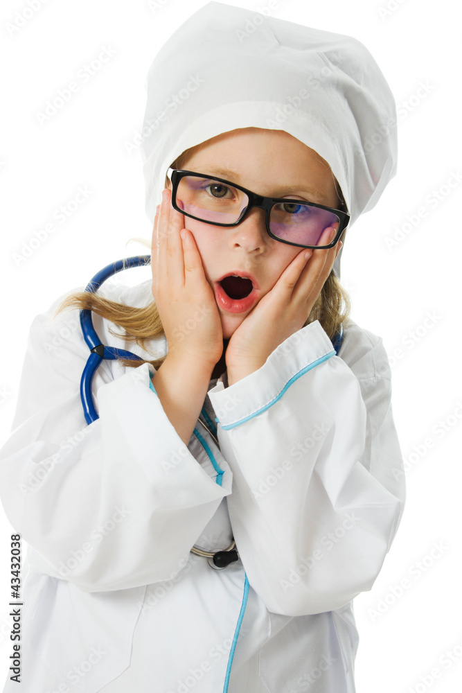 Cute little girl is playing doctor Cute little girl is playing doctor