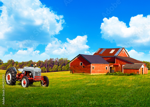 American Country with Blue Cloudy Sky