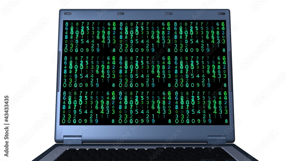 Visualization of data on a laptop being protected. Visualization of data on a laptop being protected.