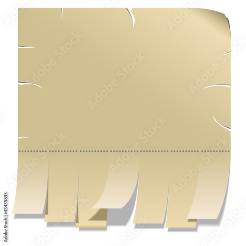 Aged street advertisement with tear-off stripes