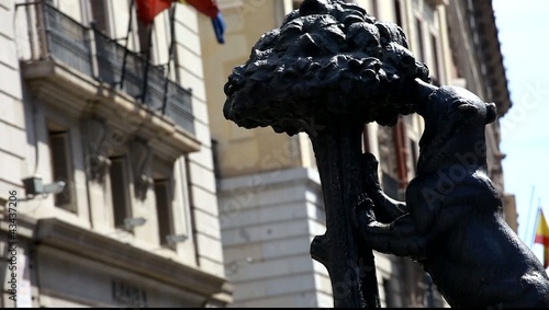 Symbol of Madrid. Statue of Bear, Puerta del Sol, Spain.