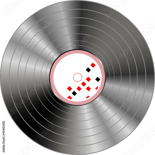 musical vinyl record background isolated on white