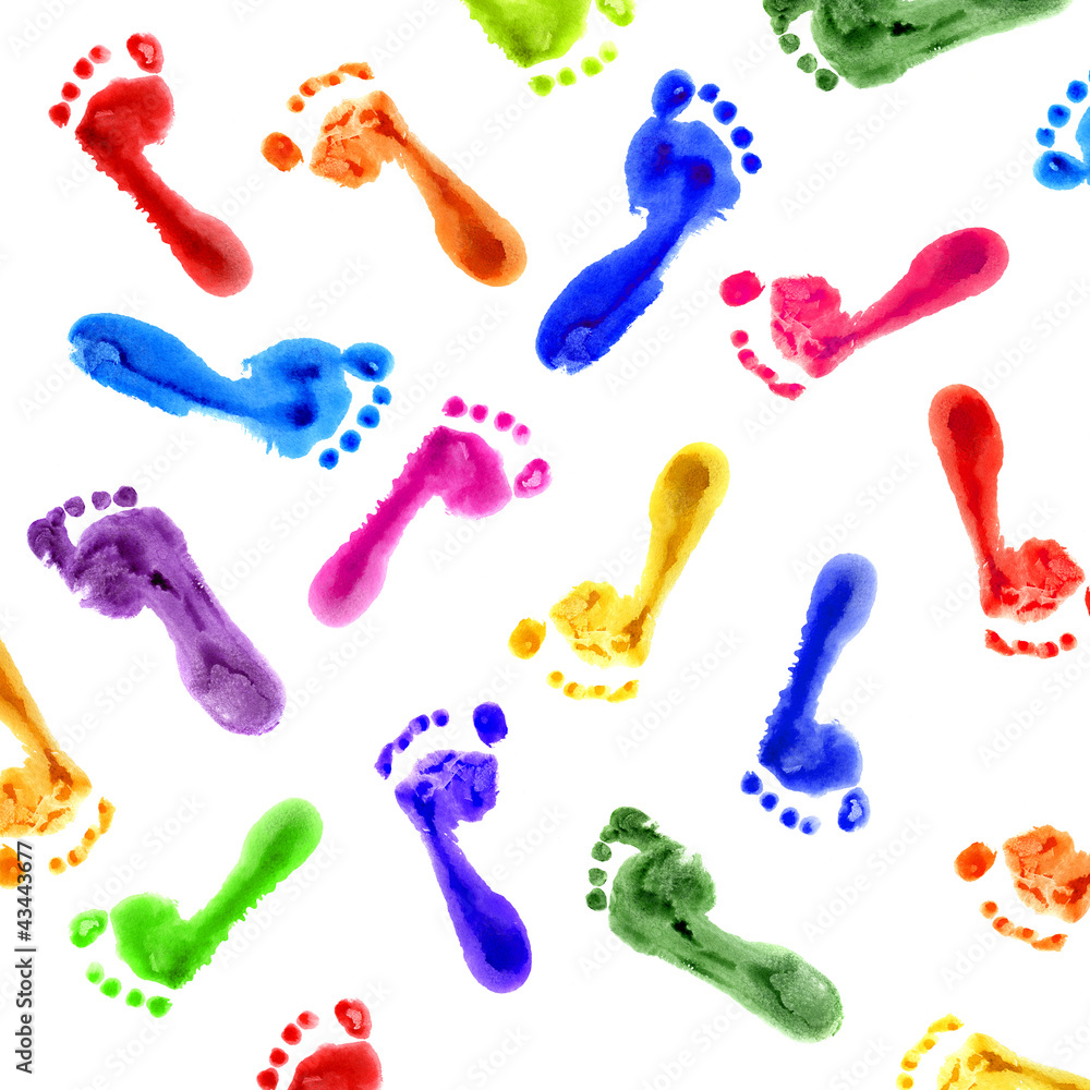 Set of colorful foot prints Set of colorful foot prints