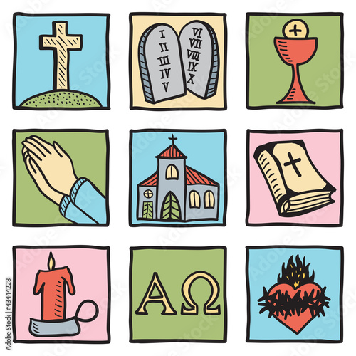Set of christianity symbols